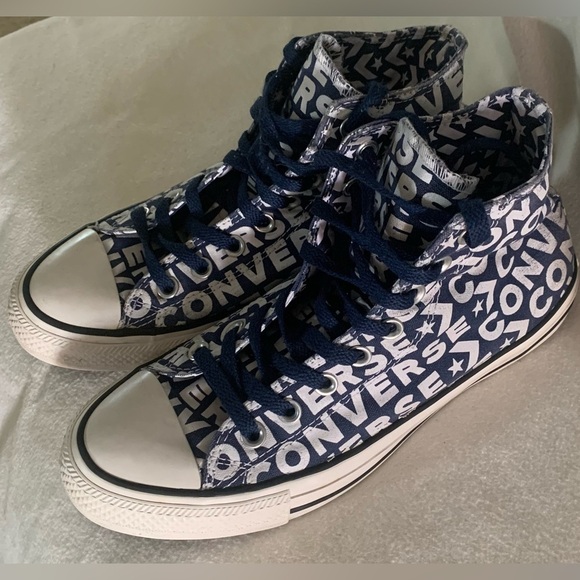 Converse Chuck Taylor All Star High Tops Logo Print 163952C Womens 9 Mens 7 - Picture 2 of 10